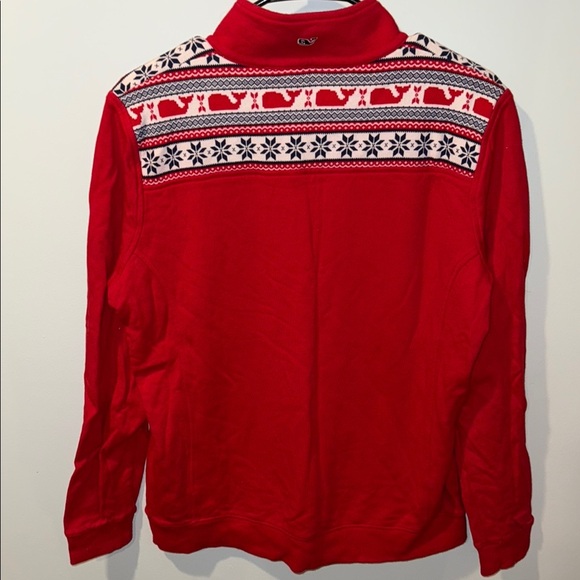 Women’s Vineyard Vines Red Quarter-Zip Sweater - Picture 4 of 5